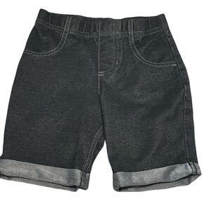 365 Kids From Garanimals Denim Shorts Size 6 Rolled Hem Pull On Dark Wash